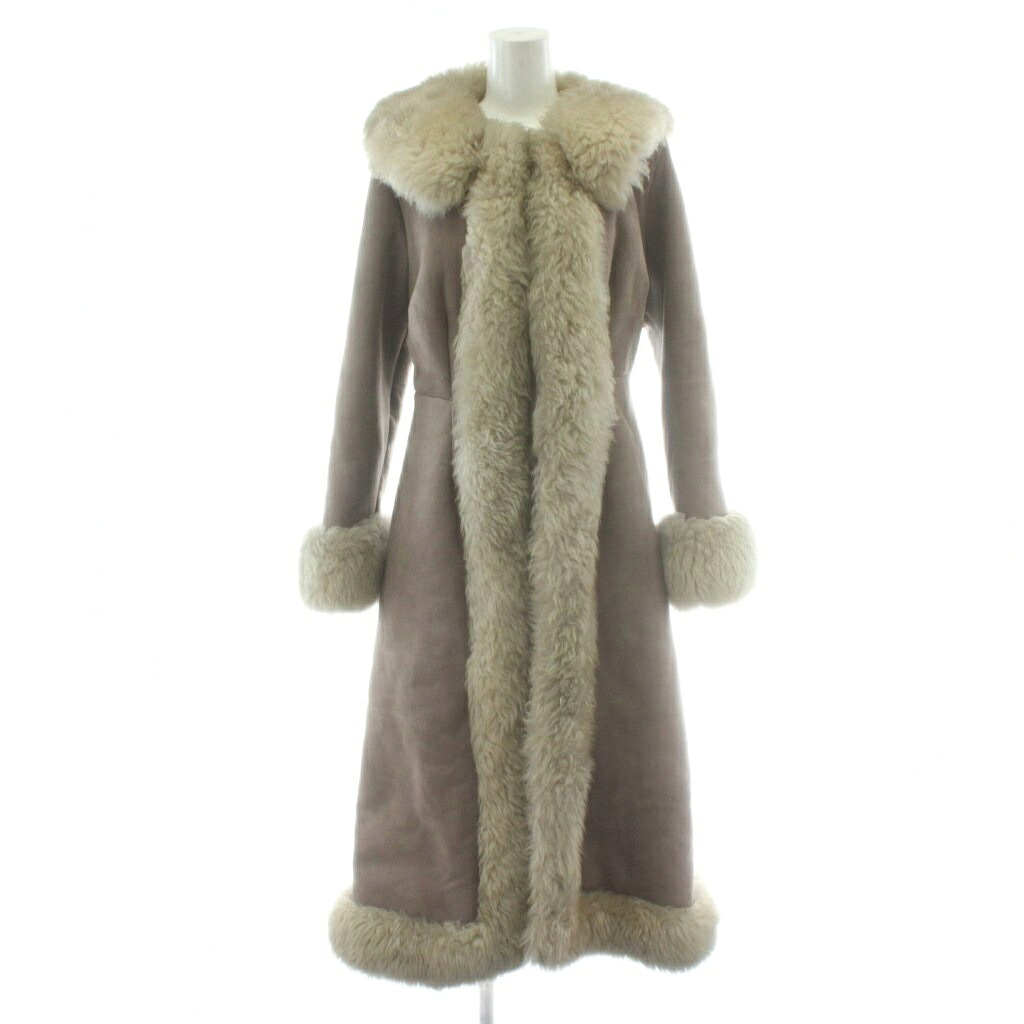 【中古】カナダ製 Caribou Clothes ムートンコート ロング シープスキン 10 ブラウン /PP ■GY18 レディース 【ベクトル 古着】 251224