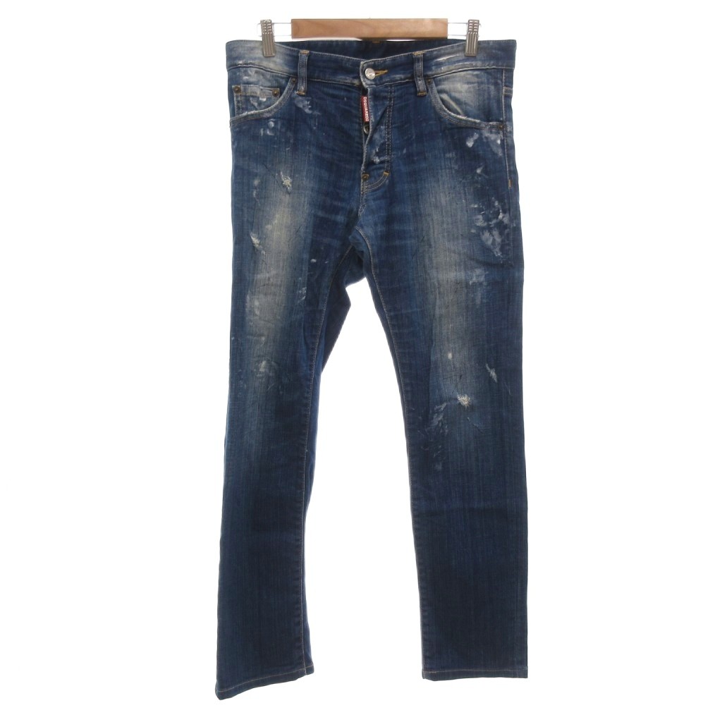 【中古】ディースクエアード DSQUARED2 ジーンズズボン下 デニム 不都合処理 46 青色系 S71天使の都市0854 S30342 /UO ■GY18 メンズ 【ベクター 古着】 260105 ズボン・パンツ-メンズファッション