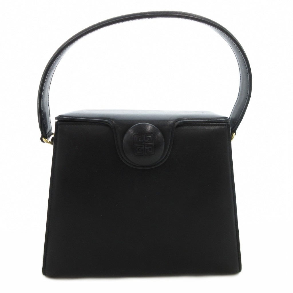 【中古】ジバンシィ GIVENCHY ヴィンテージ フォーマル ハンドバッグ 手提げ レザー 黒 ブラック 4Gロゴ エンボス ボックス型 /FF ■GY11 レディース 【ベクトル 古着】 260114|ブランド古着の買取販売ベクトル