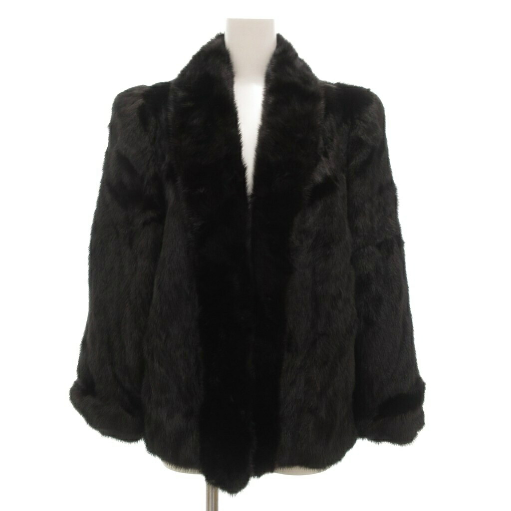 【中古】マルボワジー Malvoisie ファーコート 毛皮 ミンク ショート丈 黒系 /UO ■GY11 レディース 【ベクトル 古着】 260107