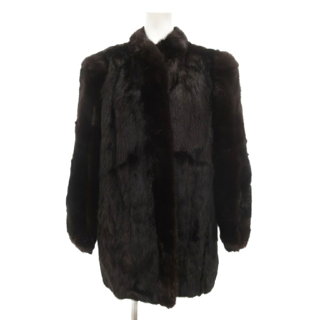 【中古】サガミンク SAGA MINK 銀サガ ファーコート 毛皮 ミンク ミドル ハーフ丈 ダークブラウン /UO ■GY18 レディース 【ベクトル 古着】 260105
