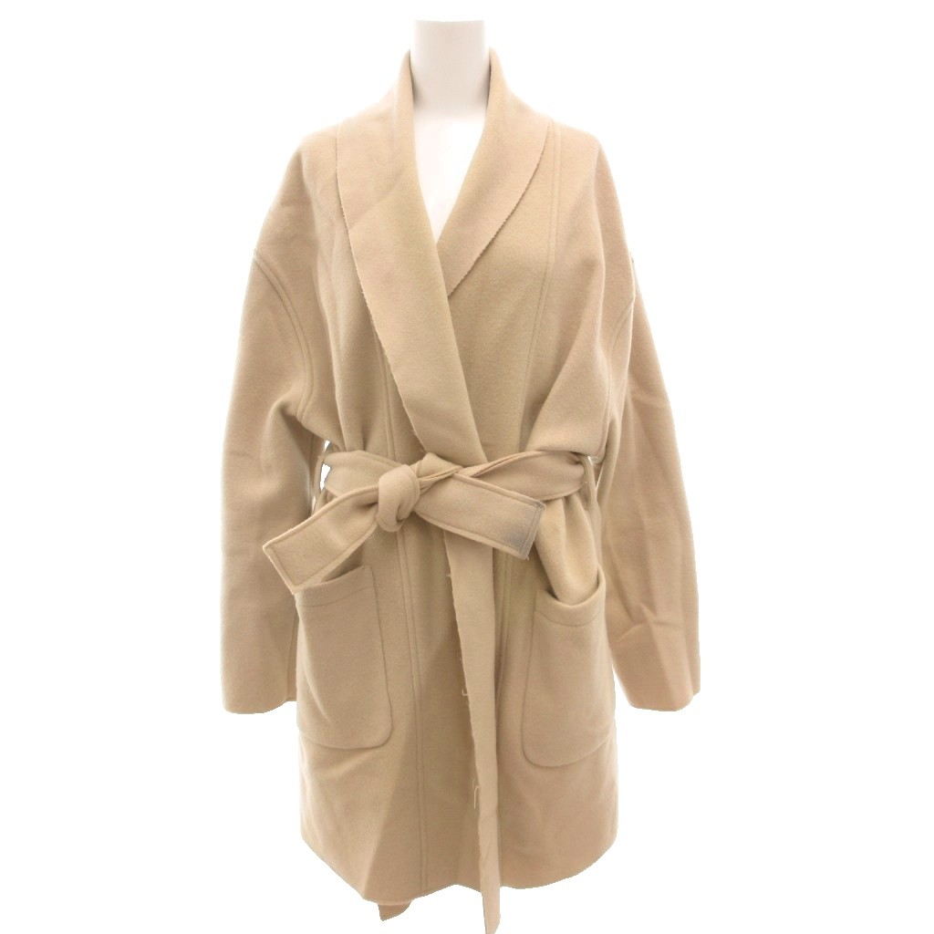 【中古】コストゥメイン COSTUMEIN ガウンコート ミドル丈 ハーフ 羽織 ボタンレス リボンベルト 44 ベージュ /GV ■GY18 メンズ 【ベクトル 古着】 260120