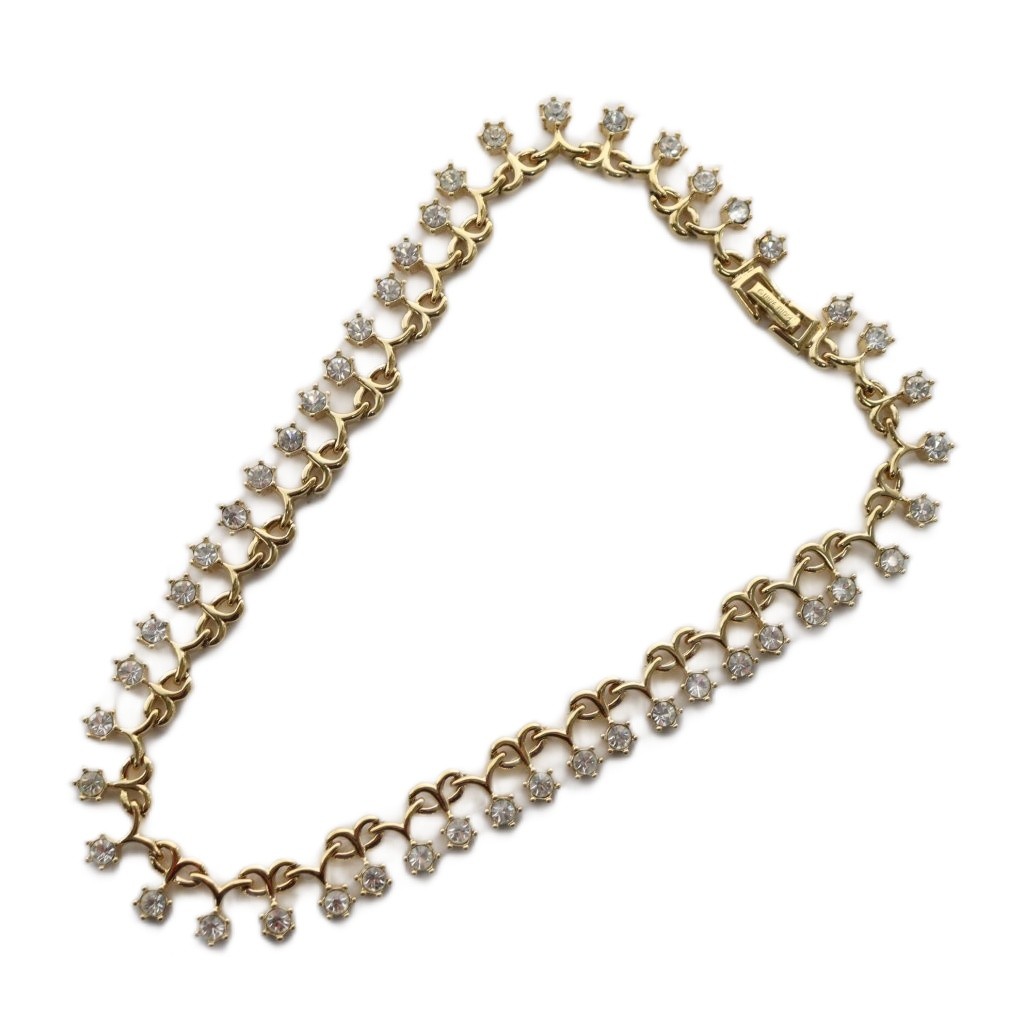 【中古】ニナリッチ NINA RICCI ネックレス アクセサリー チョーカー ラインストーン シルバーカラー ゴールドカラー /KW ■GY11 レディース 【ベクトル 古着】 251228