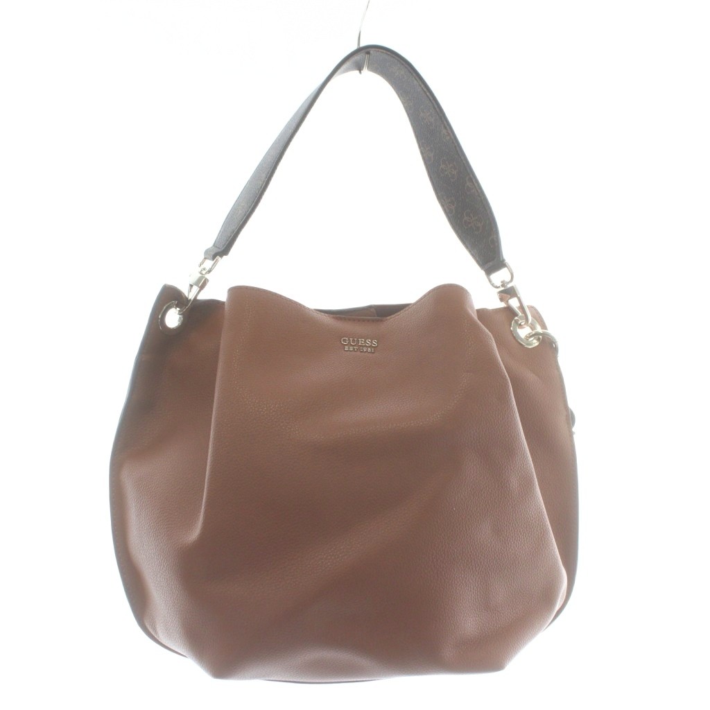 【中古】ゲス GUESS ハンドバッグ ショルダー 2WAY レザー ロゴ ゴールド金具 茶色 ブラウン /XZ ■GY18 レディース 【ベクトル 古着】 260106