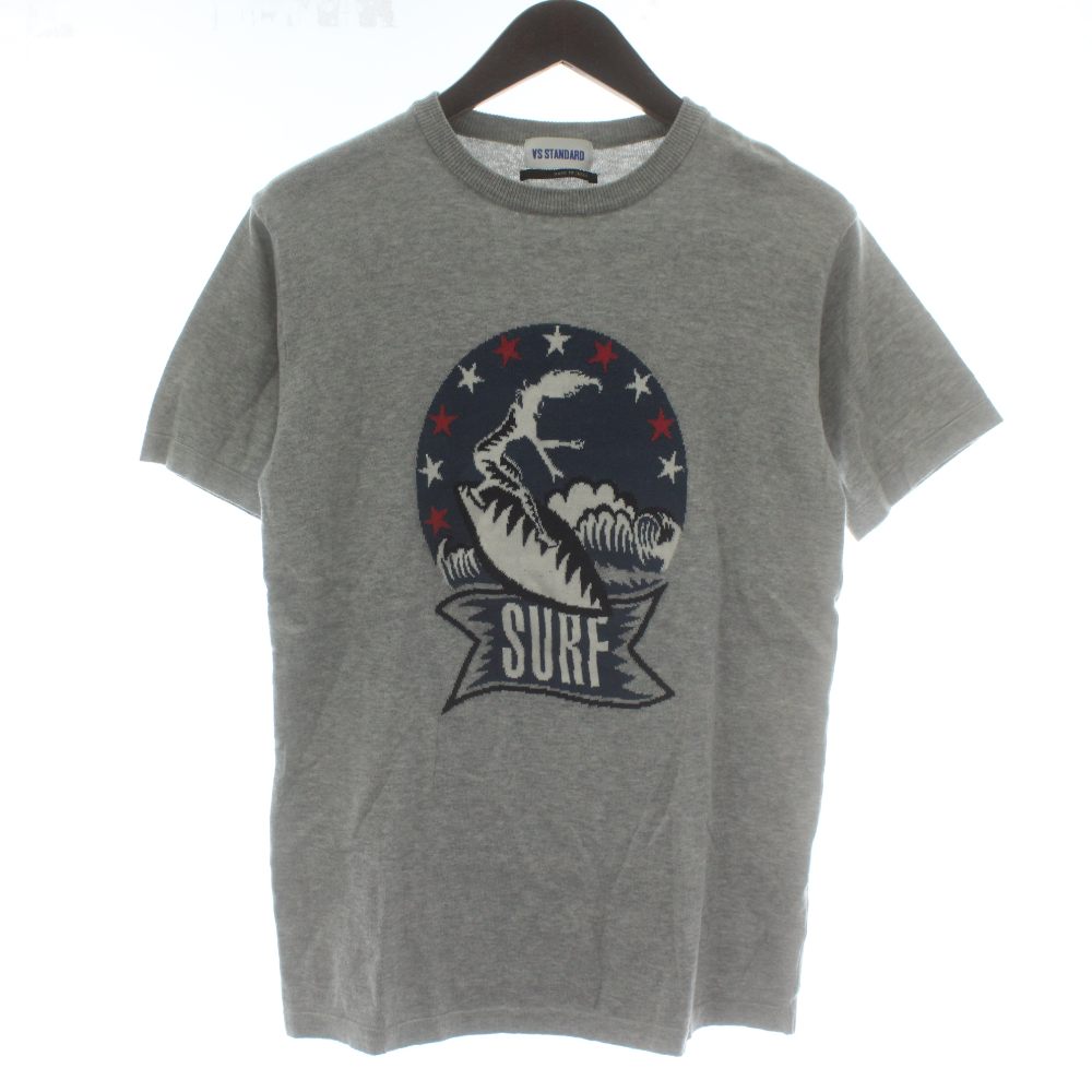 【中古】アズ スタンダード AS STANDARD × インソニア INSONNIA 17SS ニット セーター 半袖 クルーネック SURF 46 グレー /XZ ■GY03 メンズ 【ベクトル 古着】 260112 12,243円