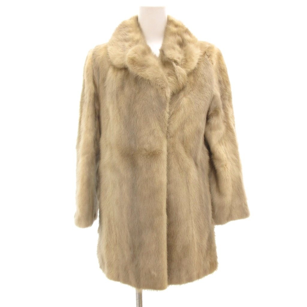 【中古】ミツコシ MITSUKOSHI ムーンバット ファー Moonbat fur ファーコート 毛皮 ミンク ミドル ハーフ丈 ベージュ系 /UO ■GY11 レディース 【ベクトル 古着】 260118｜ブランド古着の買取販売ベクトル 11,324円