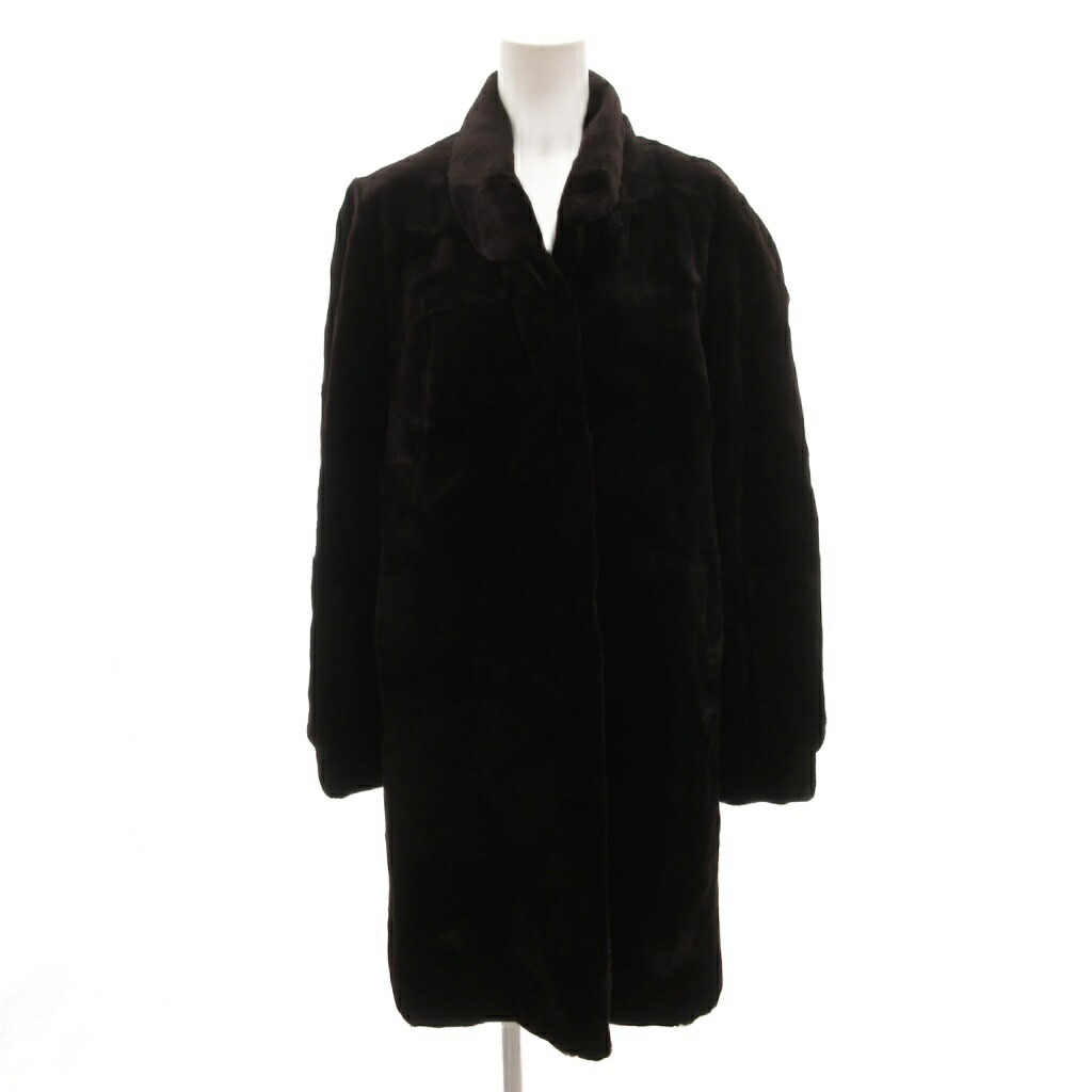 【中古】サガミンク SAGA MINK 銀サガ シェアードミンク ファーコート スタンドカラー ロング F 黒 ブラック /FF ■GY18 レディース 【ベクトル 古着】 260123
