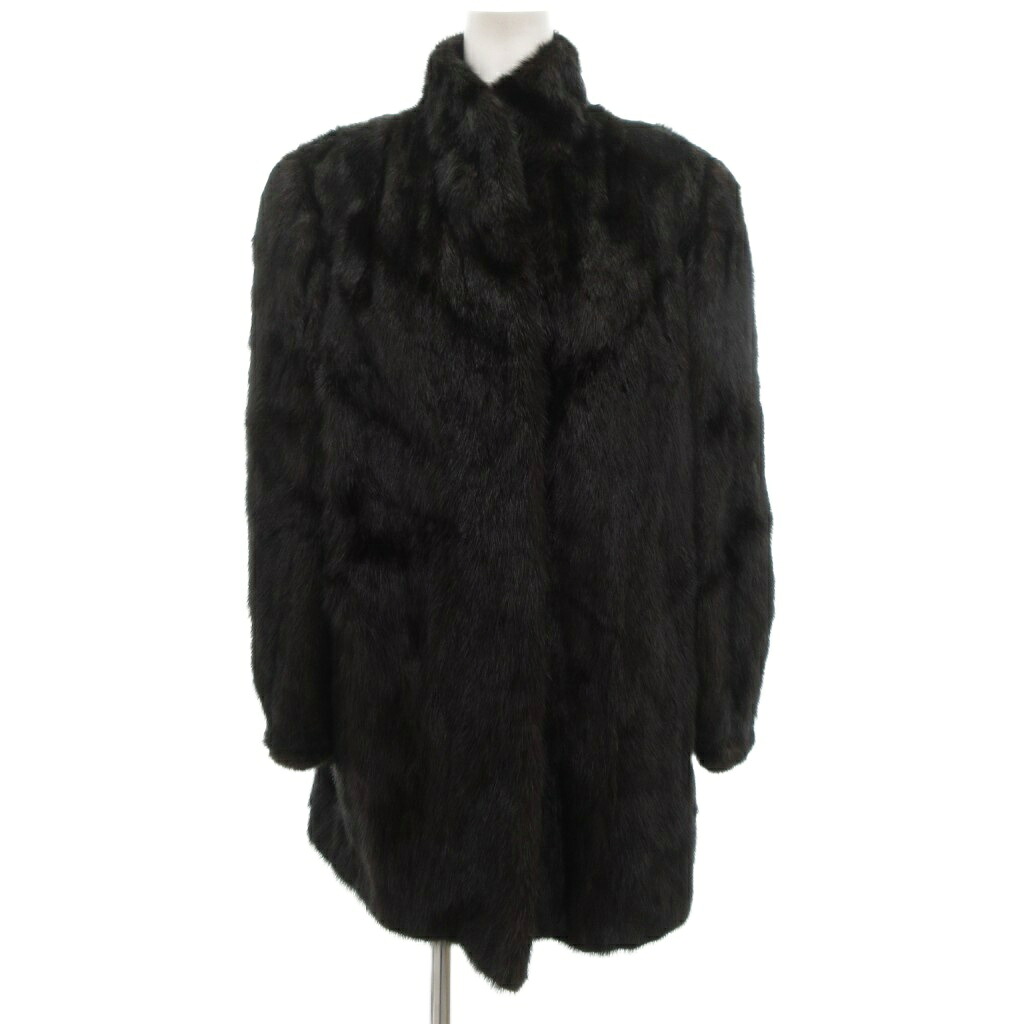【中古】ノーブランド ファーコート 毛皮 ミンク ミドル ハーフ丈 ダークブラウン /UO ■GY18 レディース 【ベクトル 古着】 260119
