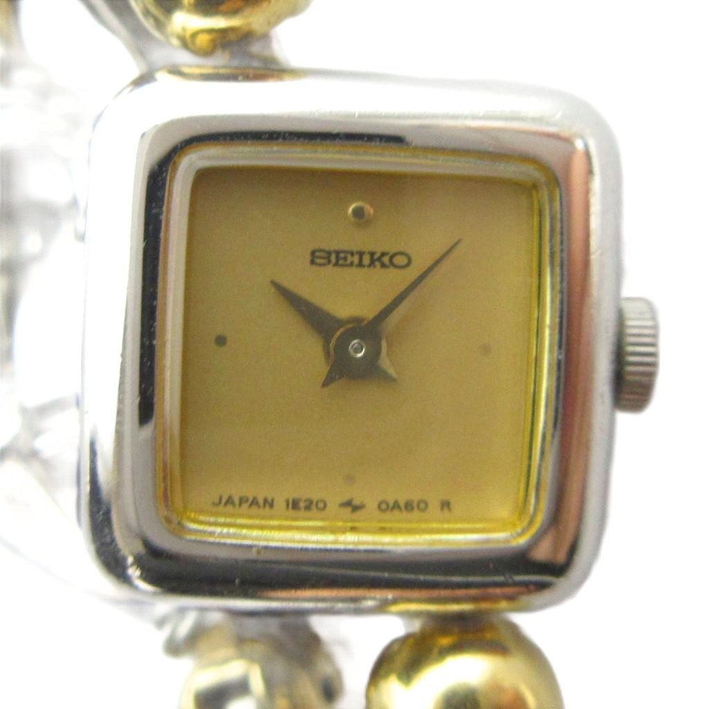 【中古】セイコー SEIKO ジャンク品 1E20-5A00 腕時計 ウォッチ クォーツ ロゴ シルバー色 ゴールド色 ■GY11 /MQ レディース 【ベクトル 古着】 260404 9,030円