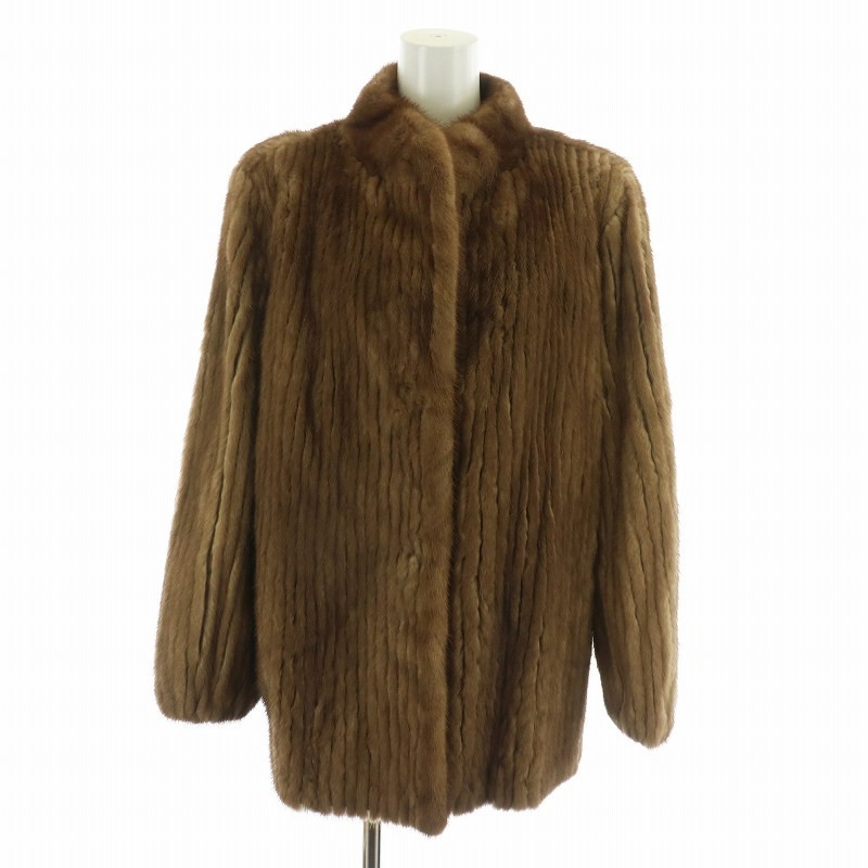 【中古】サガミンク SAGA MINK 銀サガ 銀SAGA 毛皮コート ファーコート ミンク ハーフ 大きいサイズ 13 XL 茶 ブラウン ■GY09 /MQ レディース 【ベクトル 古着】 260120