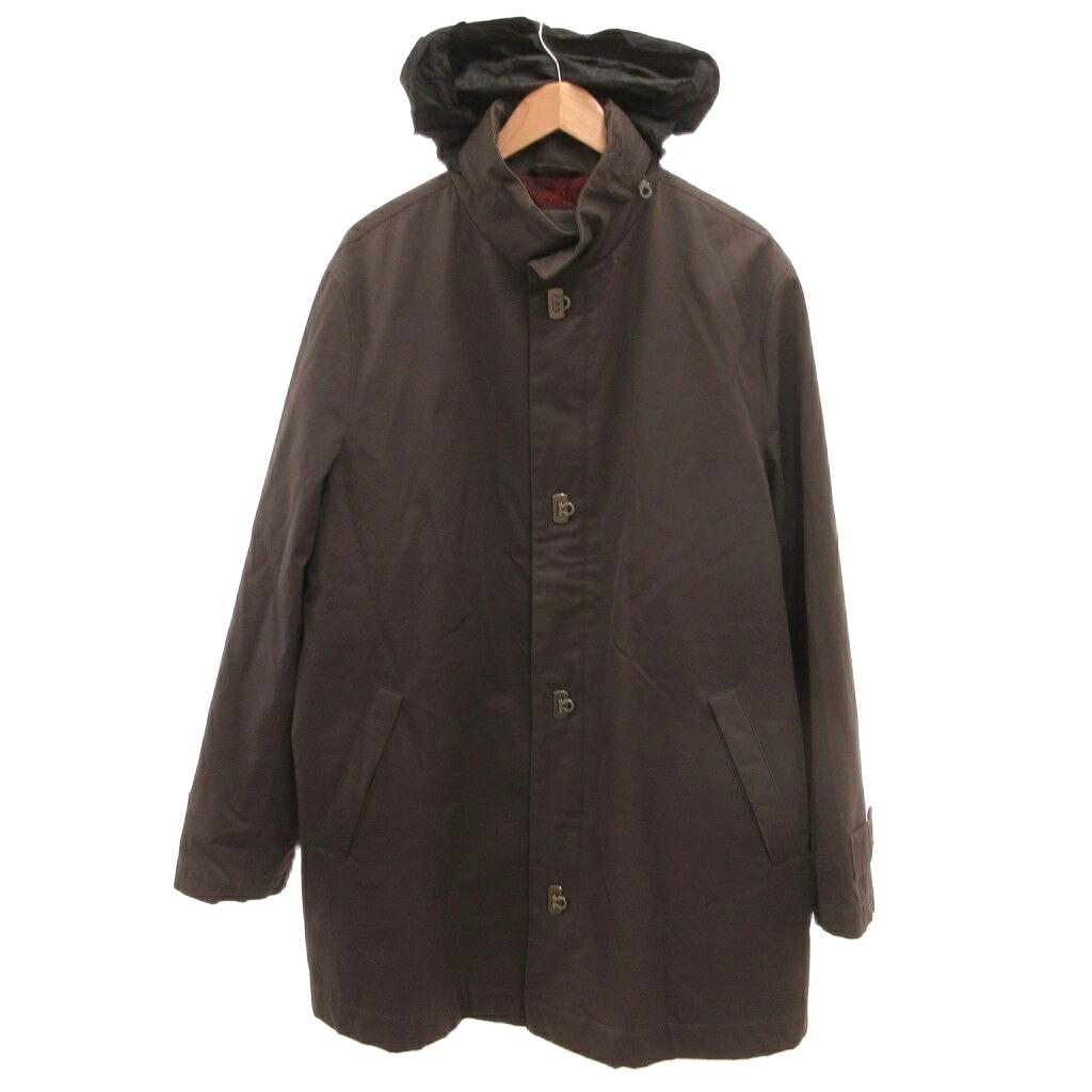 【中古】サルヴァトーレフェラガモ Salvatore Ferragamo スタンドカラーコート ガンチーニフック フーディー 52 グレー /JS ■GY19 メンズ 【ベクトル 古着】 260124