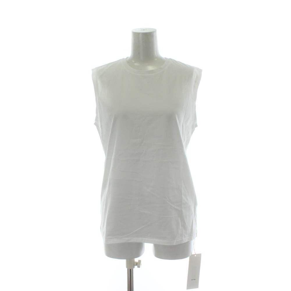 【中古】エイトン ATON タグ付き 25SS SUVIN 60/2 TANK TOP タンクトップ カットソー ノースリーブ 2 白 ホワイト /PP ■GY19 【ベクトル 古着】 260122