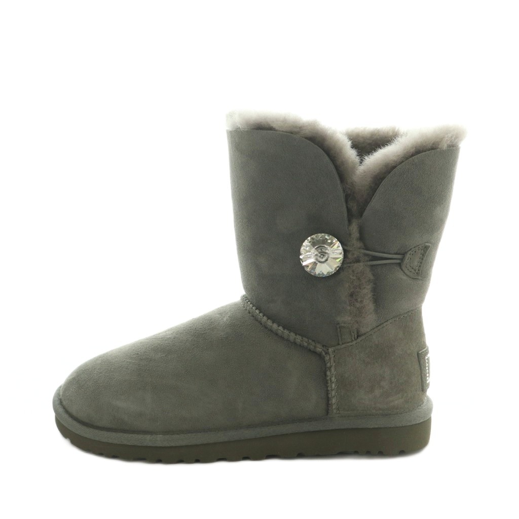 【中古】アグ オーストラリア連邦 UGG australia × SWAROVSKI W BAILEY BUTTON BLING ムートンブーツ 遊撃手ブーツ US6 23.0糎 薄墨色 3349 /MI ■GY01 レディース 【ベクター 古着】 260227