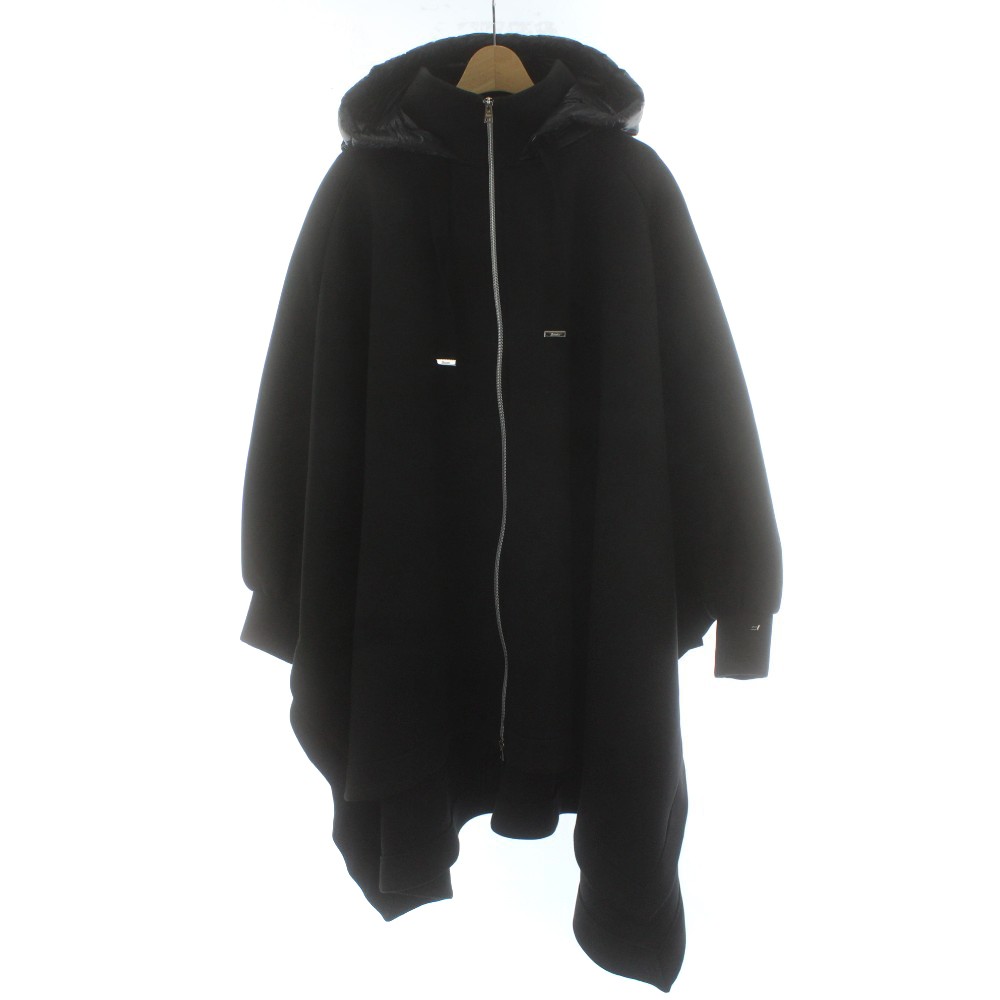 【中古】ヘルノ HERNO RESPORT ポンチョ ケープ ダウン コート フーデッド アシンメトリー 42 JC00009DR-56007-9300 黒 ブラック /PP ■GY40 レディース 【ベクトル 古着】 260130