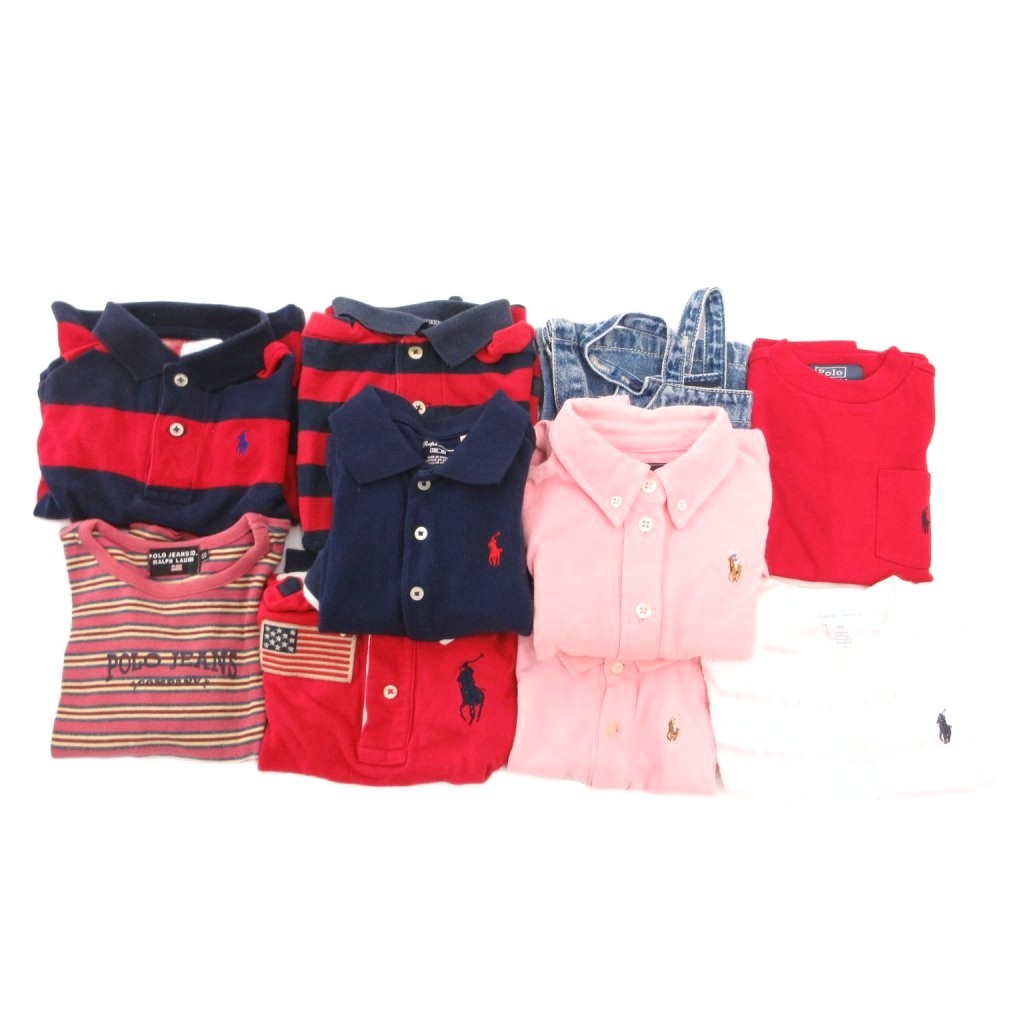 【中古】ラルフローレン RALPH LAUREN 10点書き割り トップスまとめ スポーツシャツ プルオーバー 衣裳 80-100 マルチ色つや /JS ■GY14 キッズ 【ベクター 古着】 260425