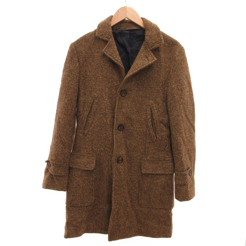 【中古】イレブンティ eleventy チェスターコート ツィード アルパカ混 48 茶 赤銅色 /JS ■GY18 メンズ 【ベクター 古着】 260127 メンズファッション-コート・ジャケット