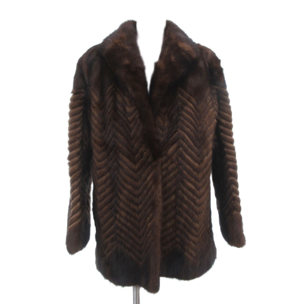 【中古】ノーブランド ファーコート 毛皮 ミンク ミドル ハーフ丈 ブラウン /UO ■GY18 レディース 【ベクトル 古着】 260201