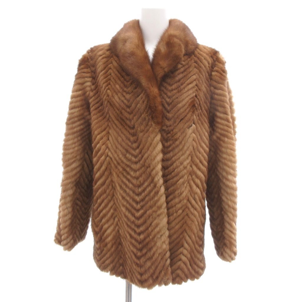 【中古】ノーブランド ファーコート 毛皮 ミンク ミドル ハーフ丈 ブラウン /UO ■GY18 レディース 【ベクトル 古着】 260131