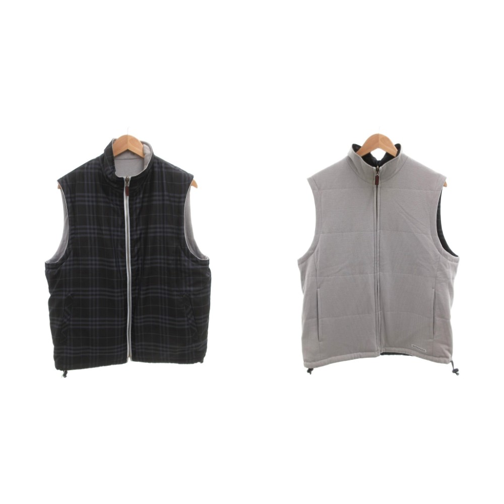 【中古】バーバリーゴルフ BURBERRY GOLF 中綿より良い リヴァーシブル 読み合わせる 照明ランプ色合い L 紺 米国海軍 青 青碧 /FF ■GY17 メンズ 【ベクター 古着】 260207