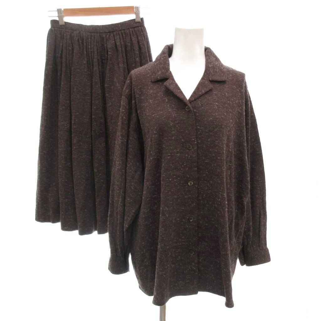 【中古】コムデギャルソン COMME des GARCONS 70s ヴィンテージ セットアップ ギャザースカート ニット シャツ 上下セット ネップ グレー系 ■GY18 /TZ 【ベクトル 古着】 260129|ブランド古着の買取販売ベクトル