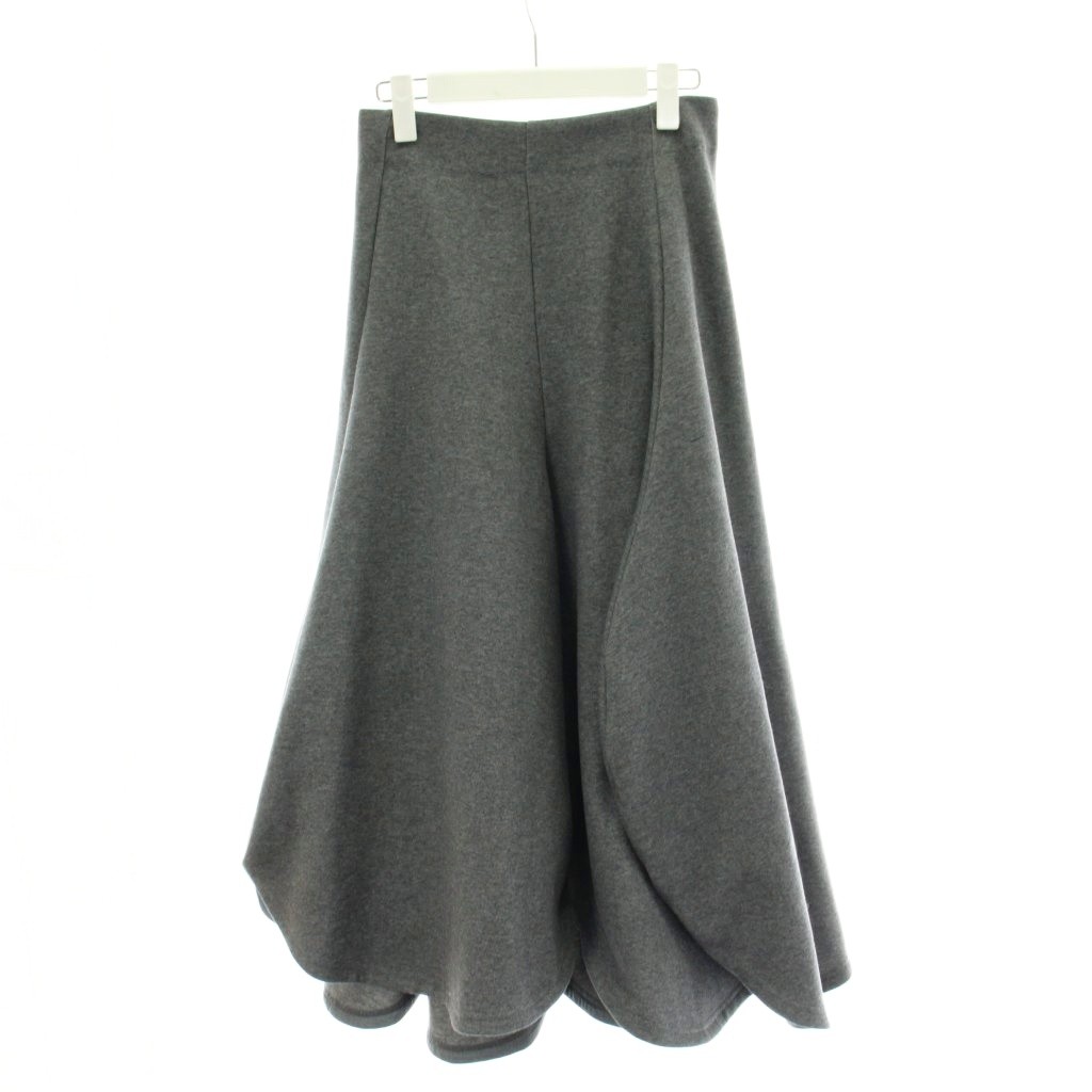 【中古】ナゴンスタンス nagonstans 23AW ダンボール ラウンドスカート rounded skirt S グレー 無地 ラウンドヘム ロング丈 ボトムス フレア 470GA581-1220 /PP ■GY44 レディース 【ベクトル 古着】 260204