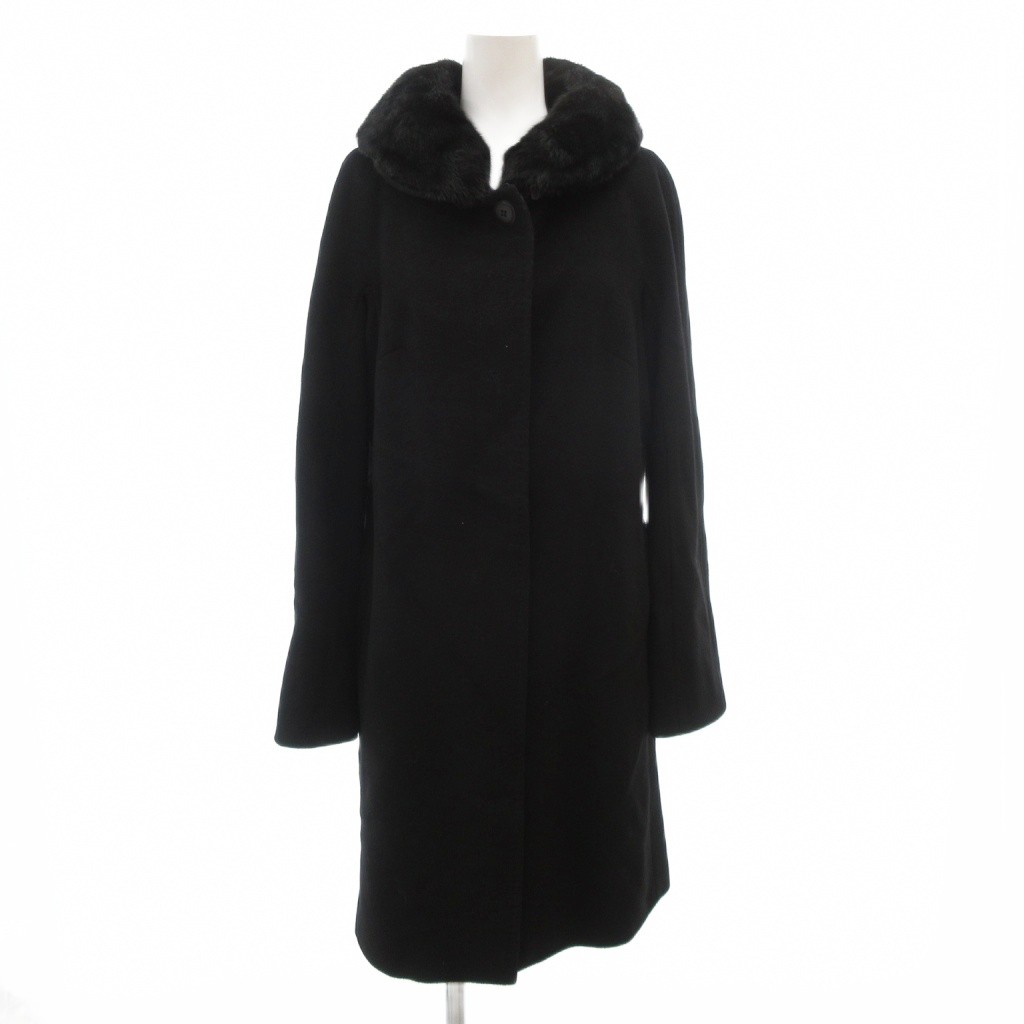 【中古】マックスマーラステュディオ Max Mara Studio ファーコート 毛皮 ミンク ウール ロング I42 黒 ブラック /UO ■GY18 レディース 【ベクトル 古着】 260204｜ブランド古着の買取販売ベクトル