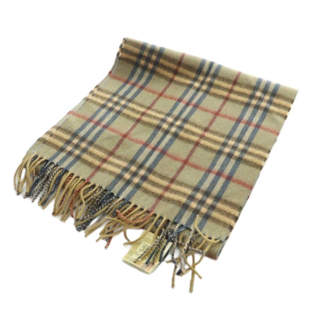【中古】バーバリーズ Burberrys マフラー ロゴ チェック柄 カシミヤ フリンジ カーキ 茶 ブラウン ■GY11 /MQ メンズ 【ベクトル 古着】 260129|ブランド古着の買取販売ベクトル