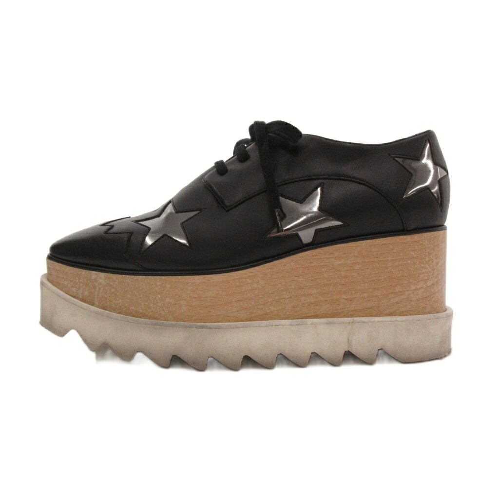 【中古】ステラマッカートニー STELLA McCARTNEY エリス Elyse プラットフォームシューズ 厚底 星モチーフ 38 黒 ブラック 363998 /UO ■GY11 レディース 【ベクトル 古着】 260217