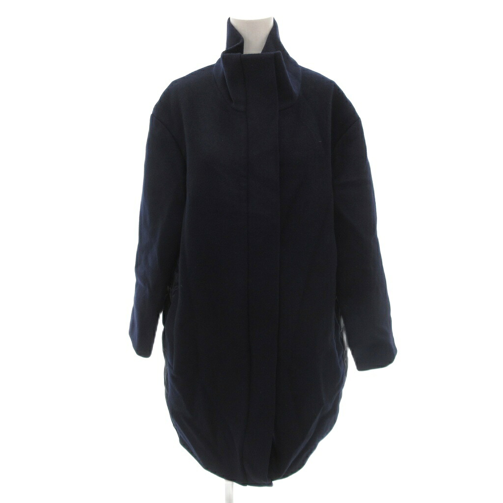 【中古】マックスマーラ ウィークエンドライン MAX MARA WEEKEND LINE ダウンコート スタンドカラー 素材切替 ひざ丈 38 紺 ネイビー /FF ■GY18 レディース 【ベクトル 古着】 260218