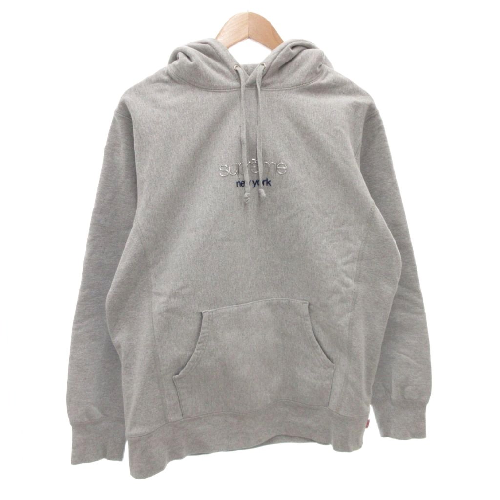 【中古】シュプリーム SUPREME CHROME Classic logo  hooded sweatshirt 16AW パーカー フーディ 汗水 調教師 長袖 L 薄墨色 /FF  ■GY1 メンズ 【ベクター 古着】 260218