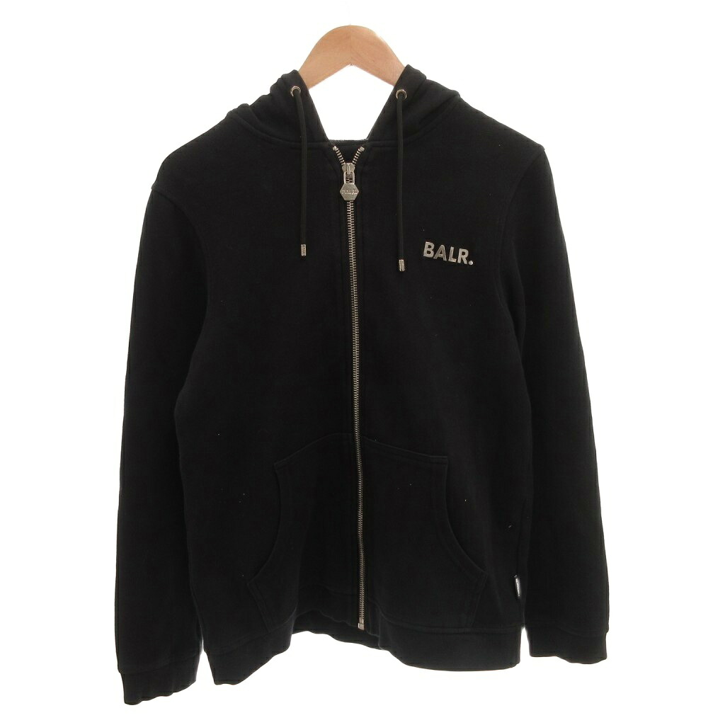 【中古】ボーラー BALR. ジップアップパーカー フーディ ロゴ 長袖 M 黒 ブラック /FF ■GY18 メンズ 【ベクトル 古着】 260218