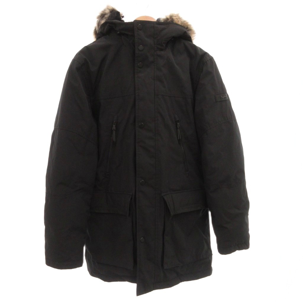 【中古】マイケルコース MICHAEL KORS 中綿コート ジャケット フェイクファー ロゴ XS 黒 ブラック MC27350 /FF ■GY11 メンズ 【ベクトル 古着】 260218