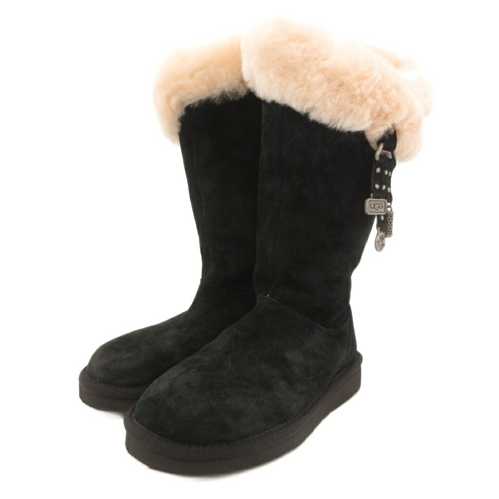 【中古】アグ オーストラリア連邦 UGG australia 1006710 ブーツ プラムデール スエードクロス ボア 22糎 黒 黒いこと /JS ■GY18 レディース 【ベクター 古着】 260219