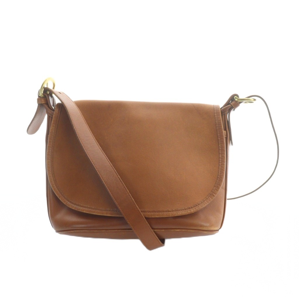 【中古】コーチ職 COACH オールドコーチ ヴィンテージ 4150 USA製 亜米利加製 ショルダーバッグ 差し交わす上半身 曲がったがけ なめし革 茶 赤銅色 ■GY18 /MQ レディース 【ベクター 古着】 260206