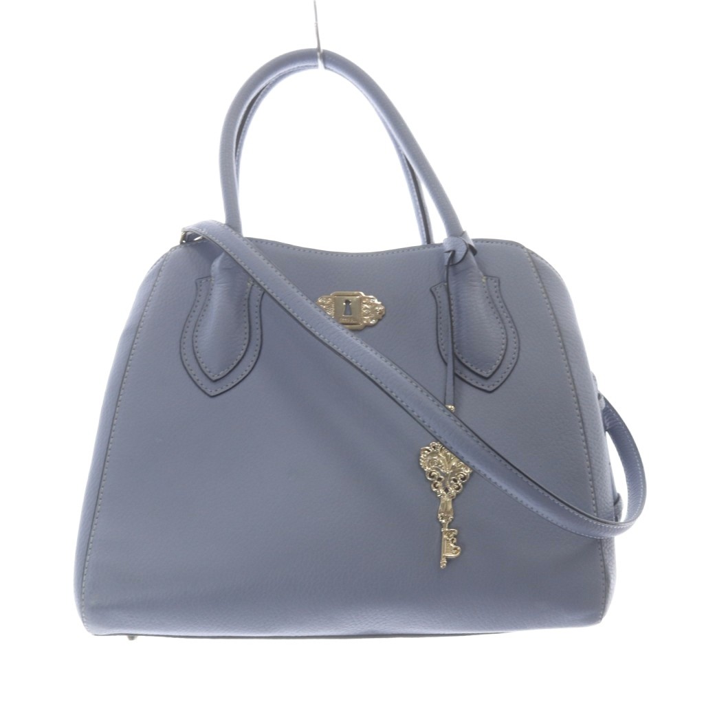 【中古】アナスイ ANNA SUI ショルダーバッグ 2way ハンドバッグ レザー 水色 ライトブルー /SR ■GY11 レディース 【ベクトル 古着】 260331