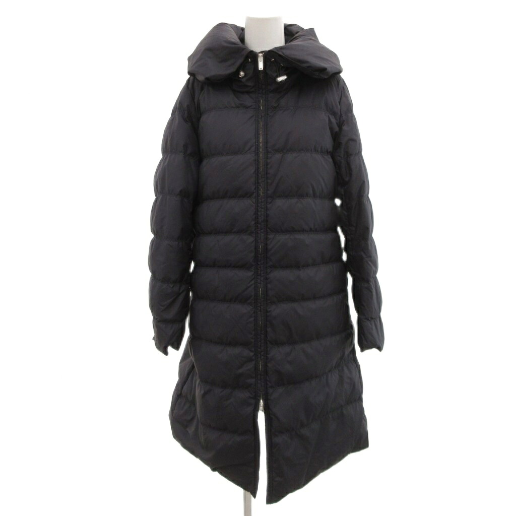 【中古】ラコステ LACOSTE 落ちこむ厚地の外套 上衣 ロング ビッグ色つや 40 紺 米国海軍 /JS ■GY18 レディース 【ベクター 古着】 260216