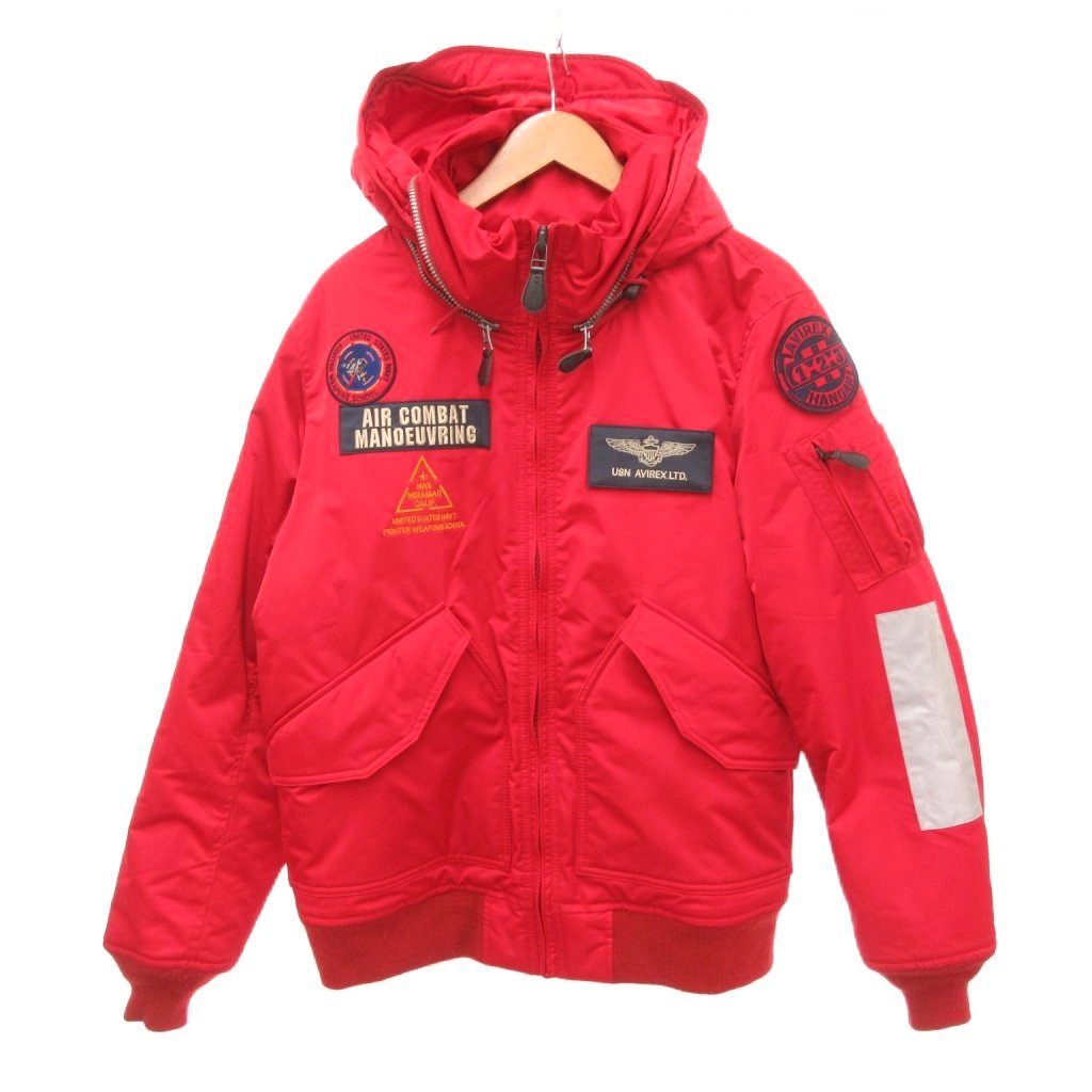 【中古】アヴィレックス AVIREX HANGAR CUSTOM CWU TOP GUN ボンバージャケット ブルゾン ワッペン XL 赤 レッド 6102176 /JS ■GY42 メンズ 【ベクトル 古着】 260223