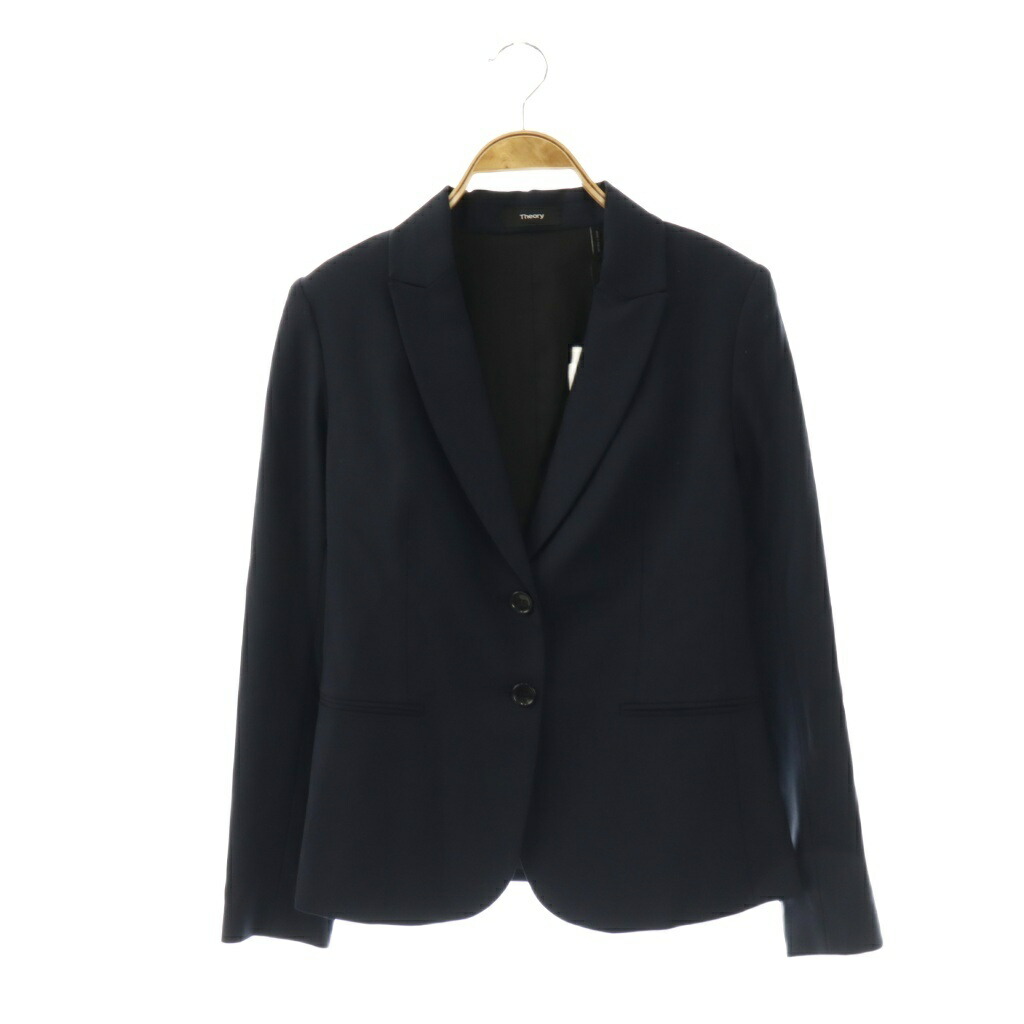 【中古】未使用品 セオリー Theory NICHELLE 2 SAVONA テーラードジャケット ウール 4 ネイビー /DF ■GY42 レディース 【ベクトル 古着】 260304