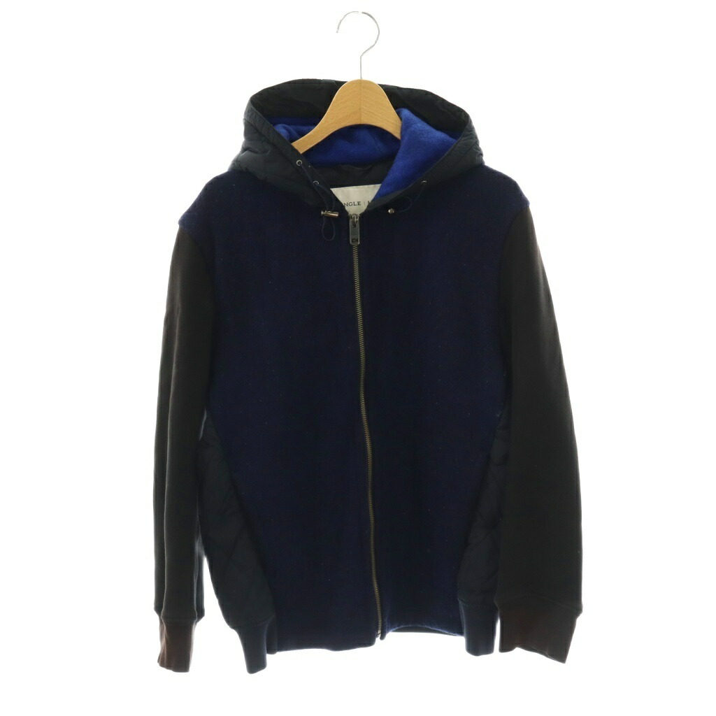 【中古】プリングル Pringle 1815 ジップアップパーカー キルティング 切替 40 紺 ネイビー 黒 ブラック /SS ■OS ■GY42 メンズ 【ベクトル 古着】 260316