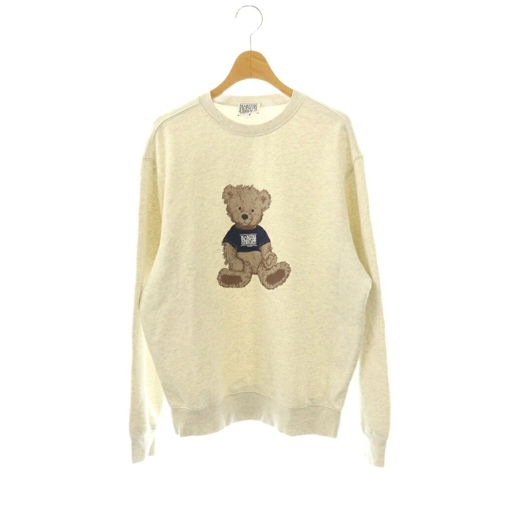 【中古】マリテフランソワジルボー MARITHE FRANCOIS GIRBAUD ドゥードゥル・ベア・ロング・スリーブ DOODLE BEAR LONG SLEEVE スウェット トレーナー S オートミール /SS ■OS メンズ 【ベクトル 古着】 260316