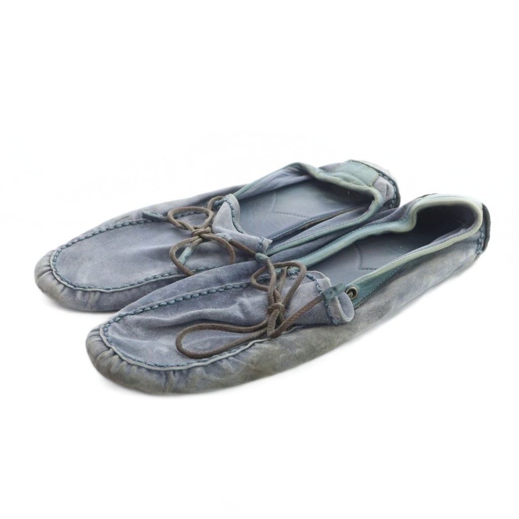 【中古】ベルルッティ Berluti ドライビングシューズ フラット スエード ロゴ 紺 ネイビー ■GY68 /MQ メンズ 【ベクトル 古着】 260221