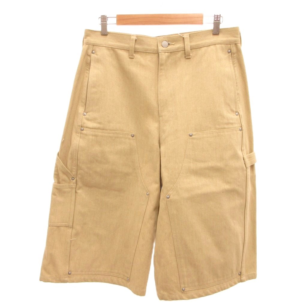 【中古】ジエダ Jieda DOUBLE KNEE PANTS ショーツ ハーフパンツ ダブルニー ワーク アイボリー リベット装飾 /JS ■GY99 メンズ 【ベクトル 古着】 260221