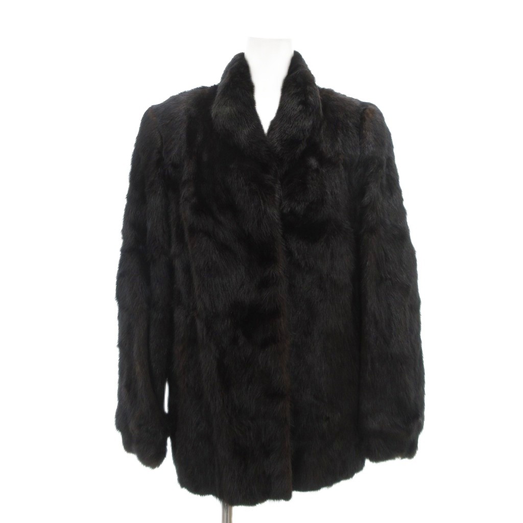 【中古】ノーブランド ファーコート 毛皮 ミンク ミドル ハーフ丈 ダークブラウン ブラック /UO ■GY18 レディース 【ベクトル 古着】 260214｜ブランド古着の買取販売ベクトル 14,630円