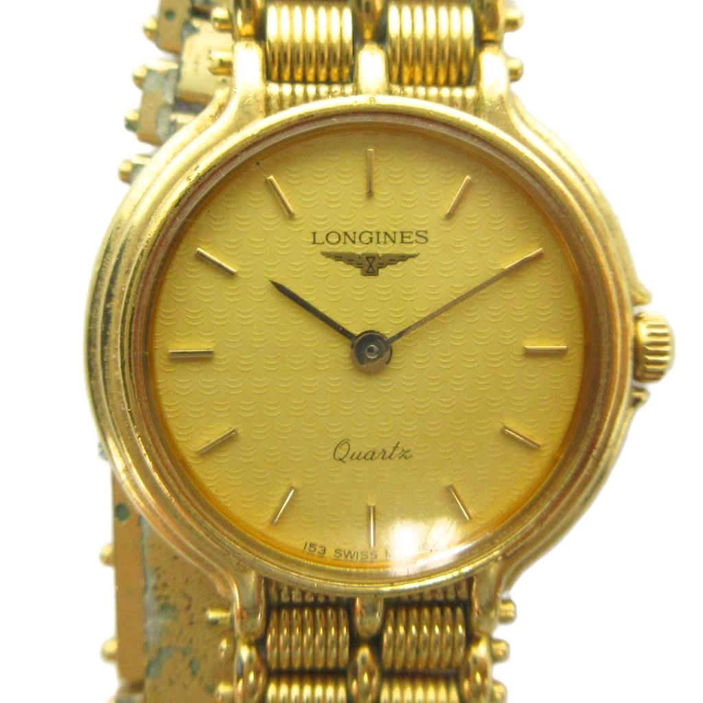 【中古】ロンジン LONGINES 腕時計 クォーツ ウォッチ ロゴ ゴールド色 ■GY18 /MQ レディース 【ベクトル 古着】 260416