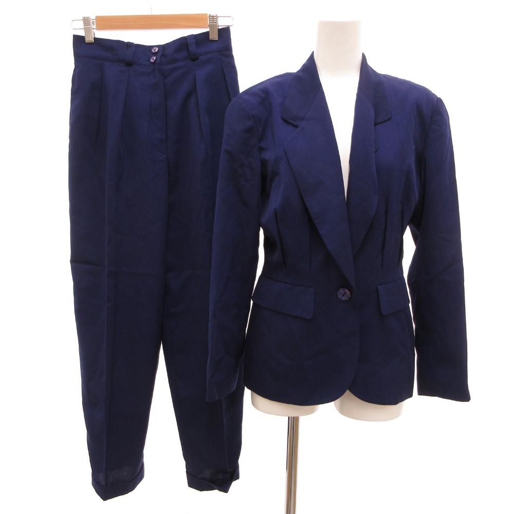 【中古】ケンゾー KENZO セットアップ カラースーツ テーラードジャケット パンツ スラックス ツータック 総裏地 S 紫 パープル /JS ■GY40 レディース 【ベクトル 古着】 260307