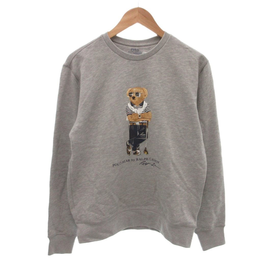【中古】ポロ ラルフローレン POLO RALPH LAUREN 流汗 調教師 ポロベア 刷り上げる ロゴタイプ 長袖 S 薄墨色 /FF ■GY18 メンズ 【ベクター 古着】 260223