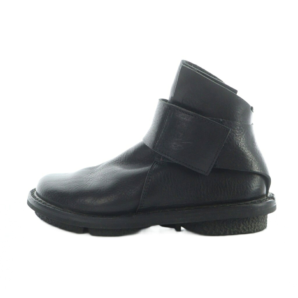 【中古】トリッペン trippen BASE-WAW-72 velcro short boots ショートブーツ ラウンド ロゴ レザー 35 23-23.5cm 黒 ブラック ■GY19 /MQ メンズ 【ベクトル 古着】 260223