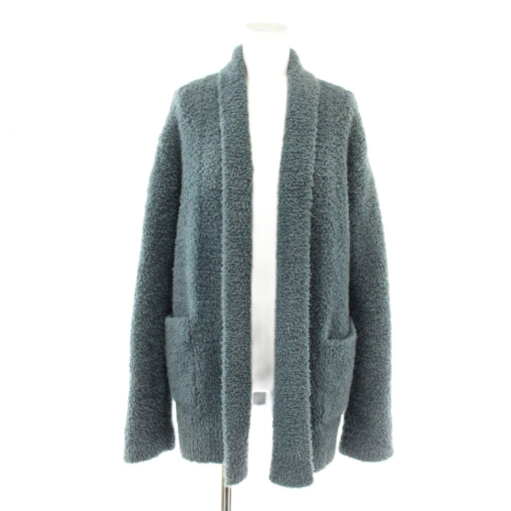 【中古】ベアフットドリームス BAREFOOT DREAMS for RHC Ron Herman ロンハーマン カーディガン 厚手 長袖 ショールカラー ロゴ S 青 ブルー SZMCC1456 /XZ ■GY19 メンズ レディース 【ベクトル 古着】 260219