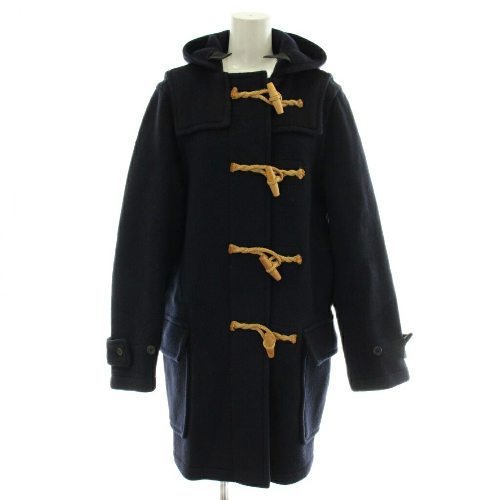 【中古】マーガレットハウエル MARGARET HOWELL ヴィンテージ 英国製 ダッフルコート アウター ウール ミドル フード トグルボタン 紺 ネイビー MH-037280 /XZ ■GY19 レディース 【ベクトル 古着】 260219