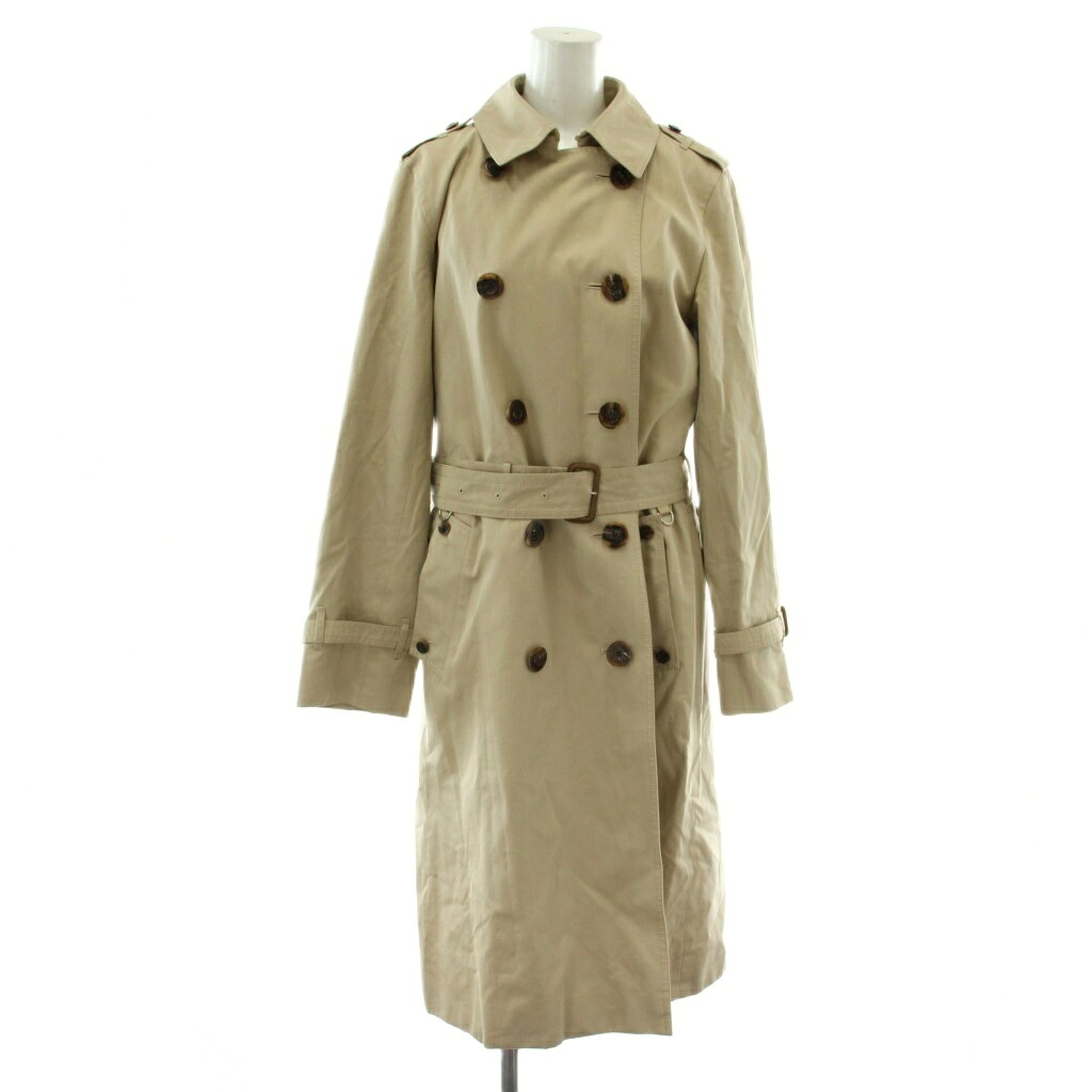 【中古】アクアスキュータム AQUASCUTUM トレンチコート アウター ダブル ロング ベルト ライナー付き 6F ベージュ /XZ ■GY19 レディース 【ベクトル 古着】 260219